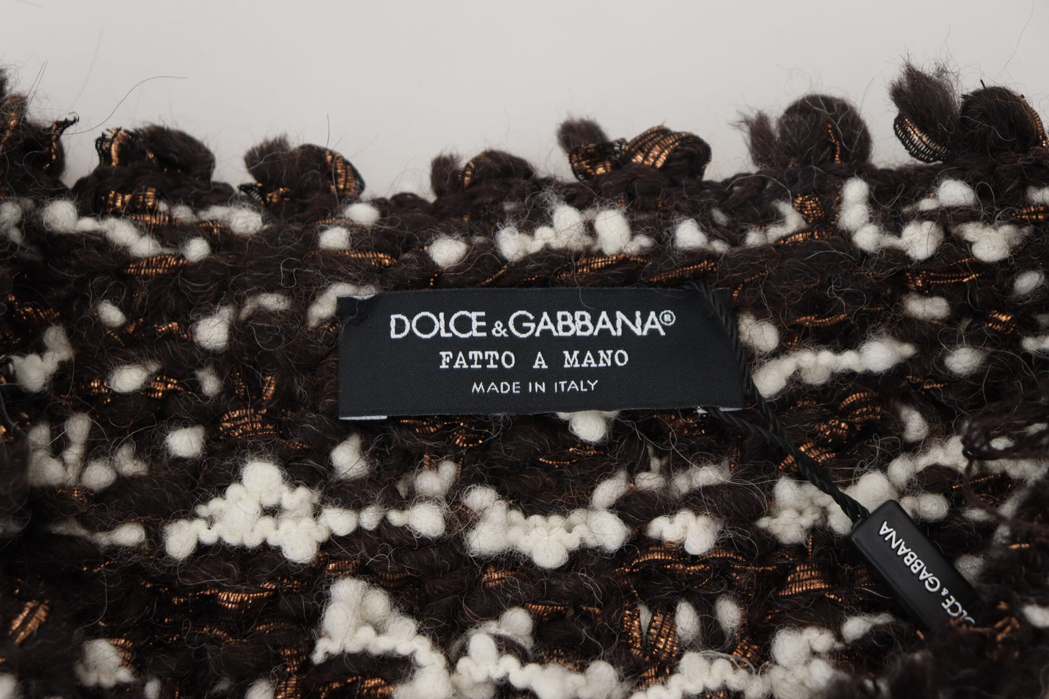 Dolce &amp; Gabbana Brown Knitted Wool Fatto A Mano Sweater