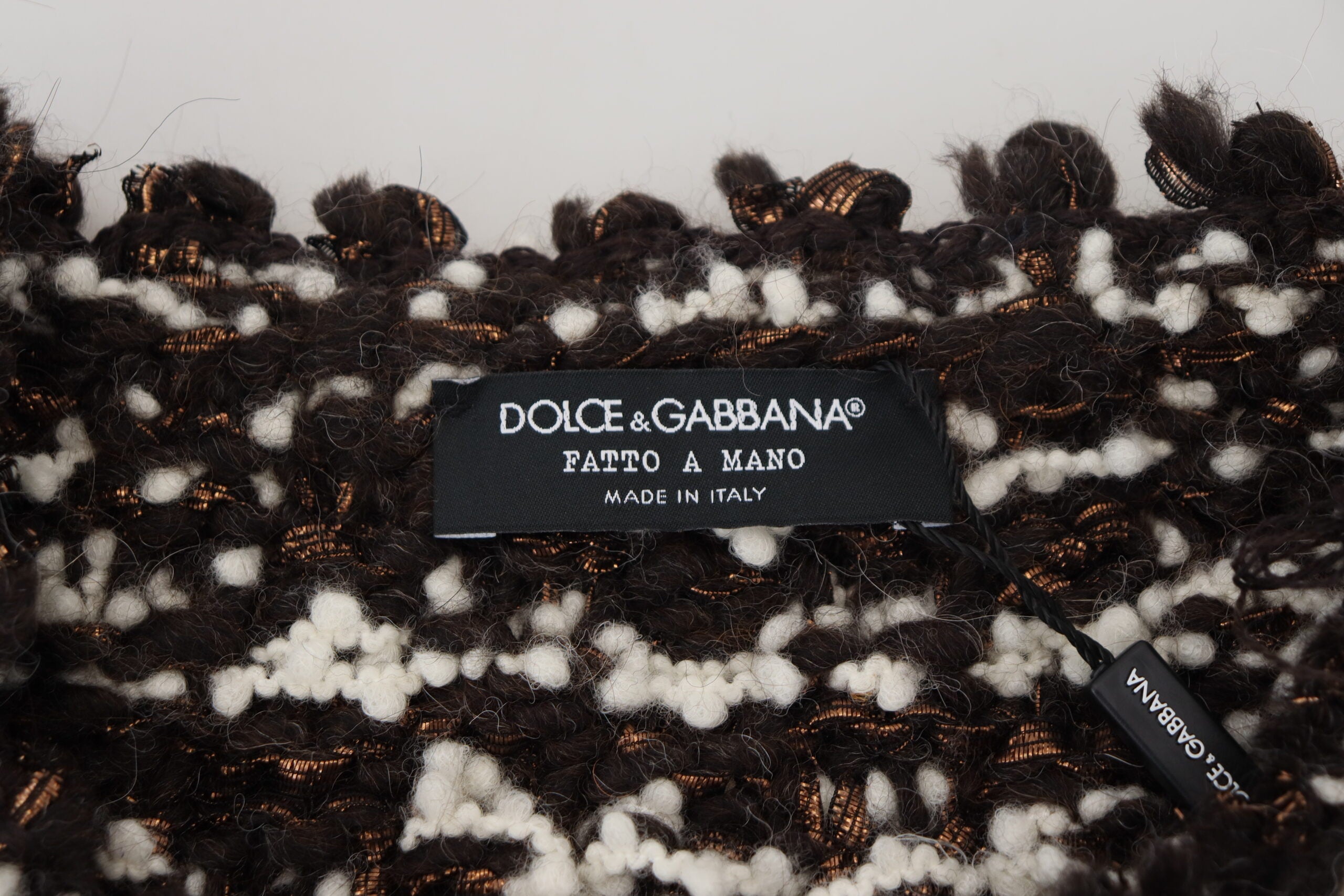 Dolce &amp; Gabbana Brown Knitted Wool Fatto A Mano Sweater