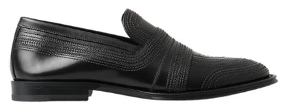 Dolce &amp;amp; Gabbana svarta läderloafers med sömmar