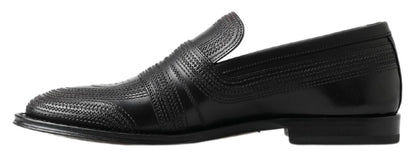 Dolce &amp;amp; Gabbana svarta läderloafers med sömmar