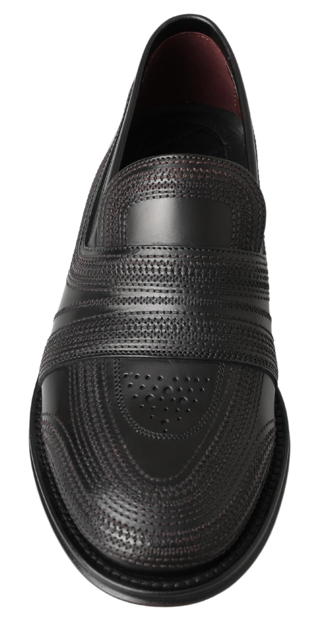 Dolce &amp;amp; Gabbana svarta läderloafers med sömmar