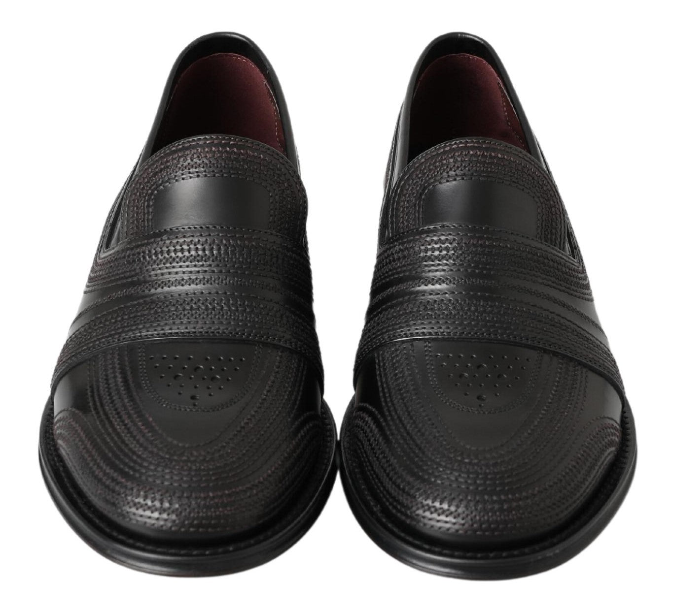 Dolce &amp;amp; Gabbana svarta läderloafers med sömmar