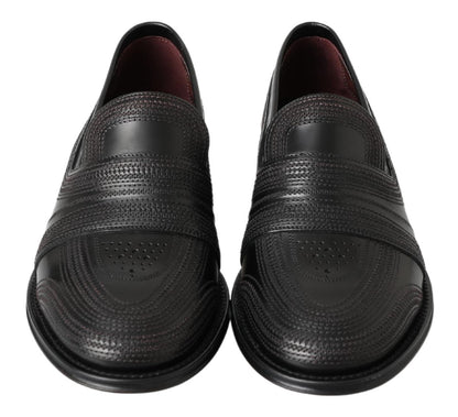 Dolce &amp;amp; Gabbana svarta läderloafers med sömmar