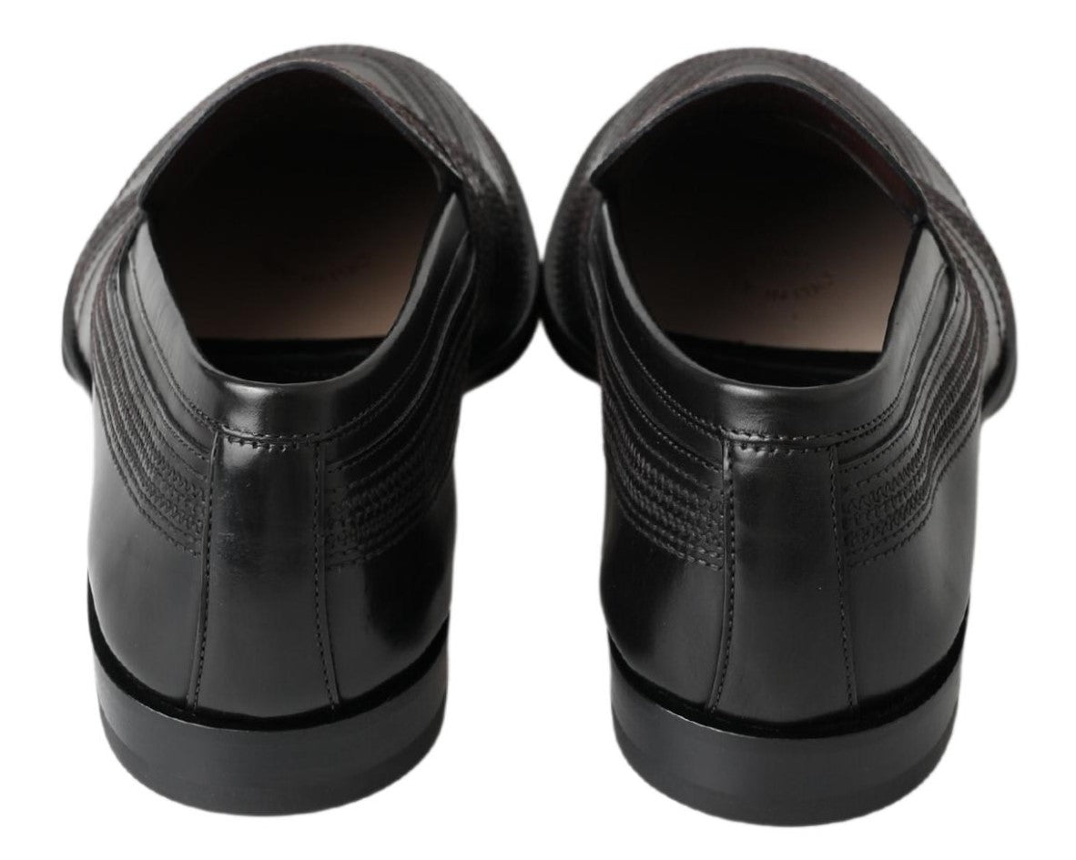 Dolce &amp;amp; Gabbana svarta läderloafers med sömmar