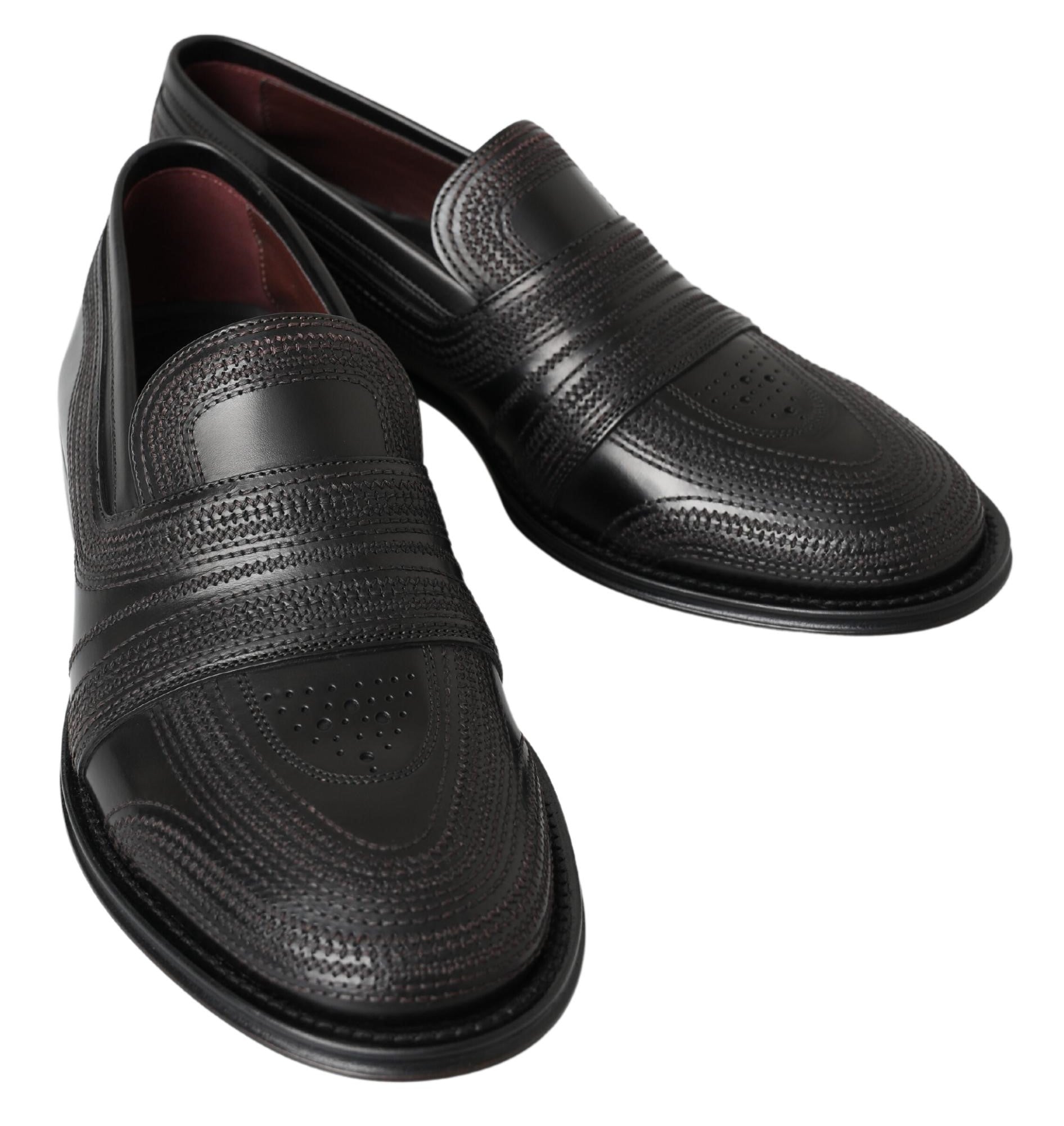 Dolce &amp;amp; Gabbana svarta läderloafers med sömmar
