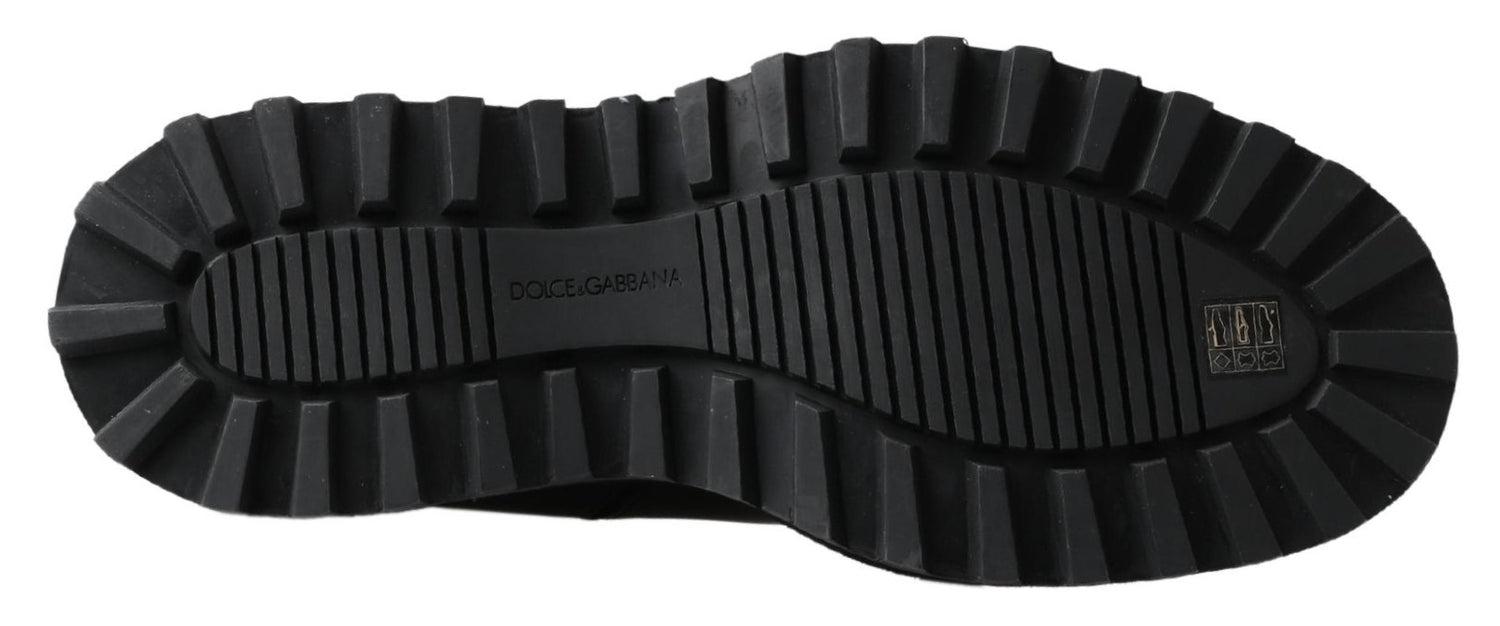 Dolce &amp; Gabbana Black Leather Slip on Stretch Boots