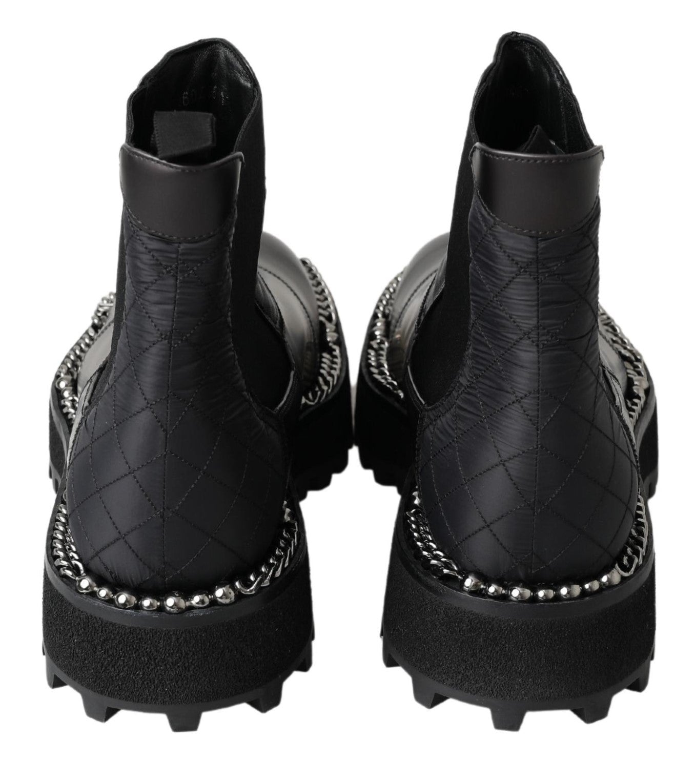 Dolce &amp; Gabbana Black Leather Slip on Stretch Boots