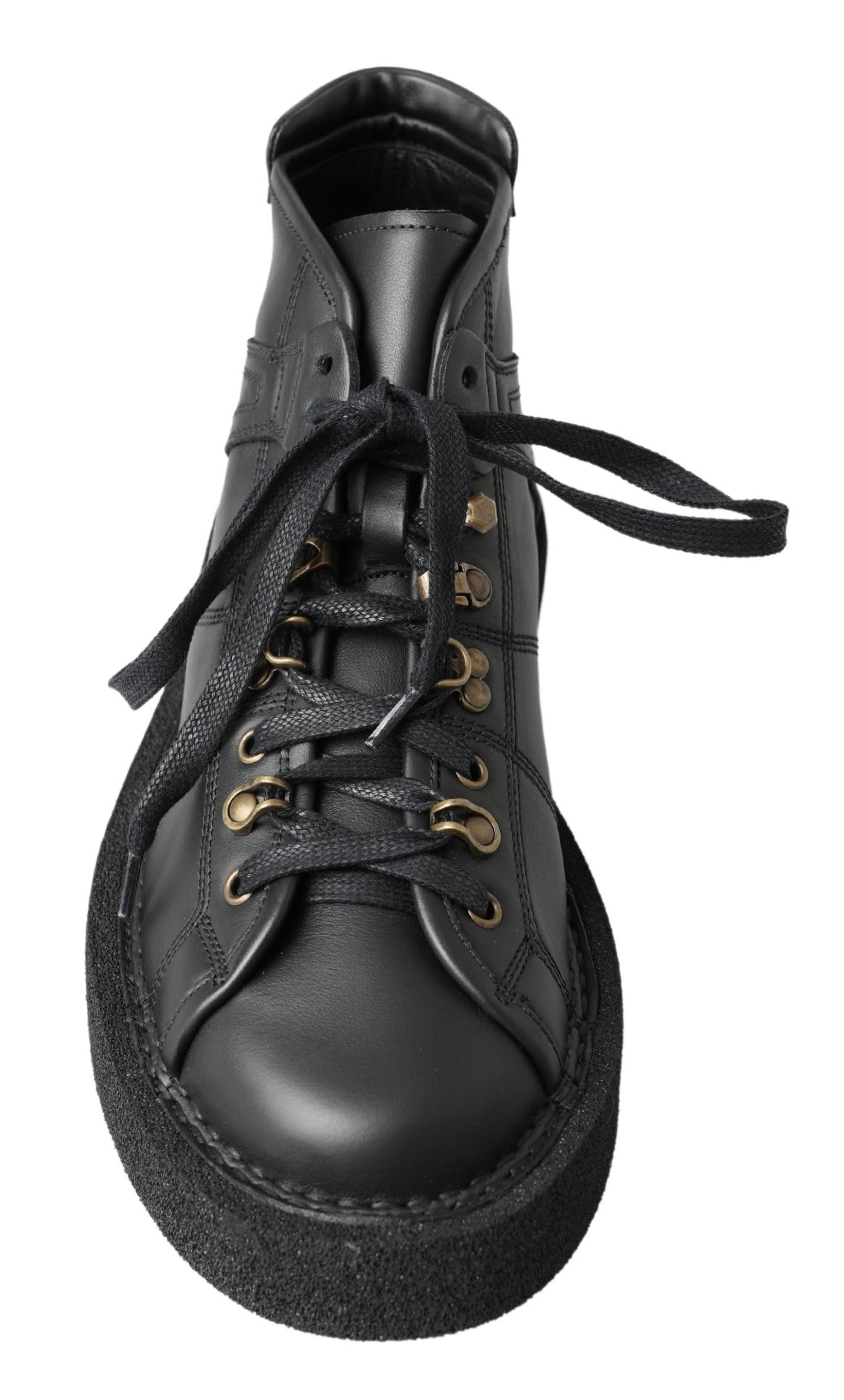 Dolce &amp; Gabbana Black Leather Slip on Stretch Boots