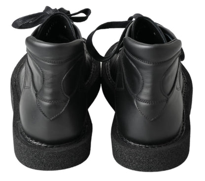Dolce &amp; Gabbana Black Leather Slip on Stretch Boots