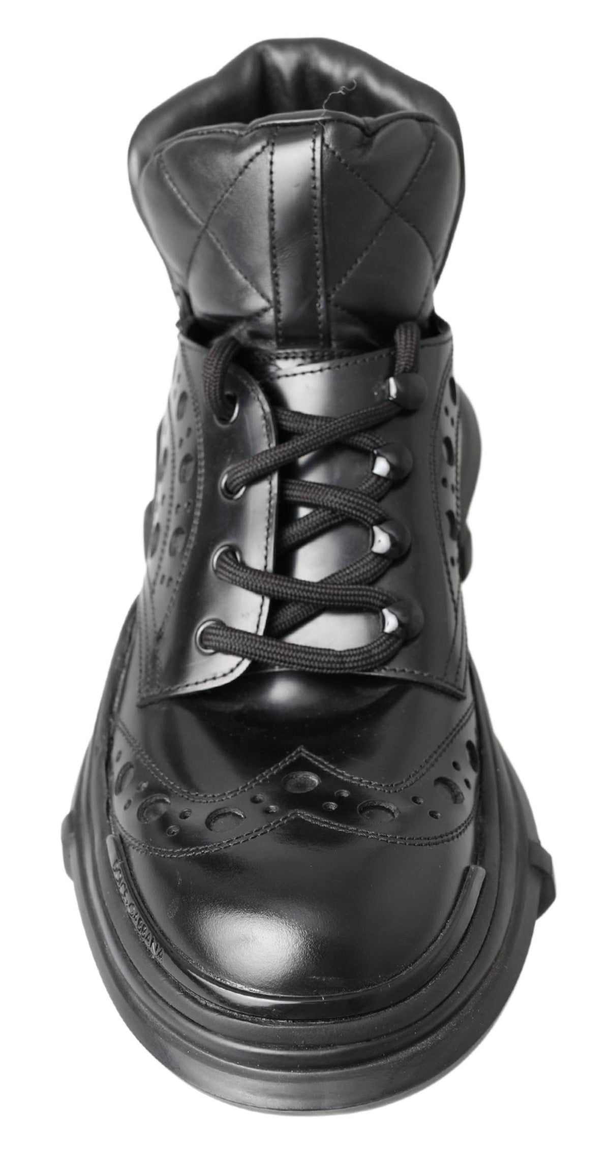 Dolce &amp; Gabbana Black Leather Ankle Casual Boots