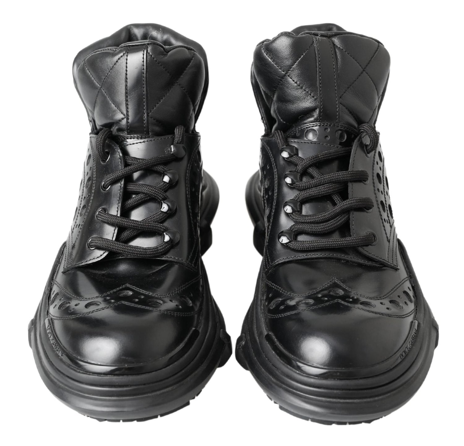 Dolce &amp; Gabbana Black Leather Ankle Casual Boots