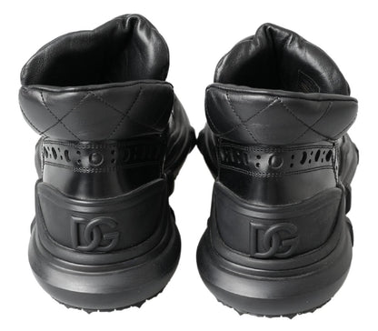Dolce &amp; Gabbana Black Leather Ankle Casual Boots