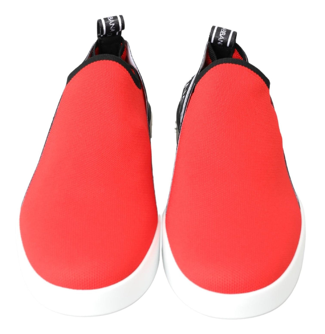 Dolce &amp; Gabbana Red White Flat Sneakers Loafers Shoes