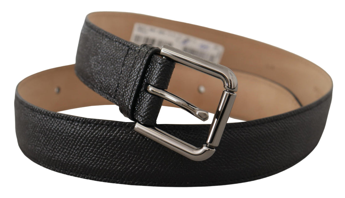 Dolce &amp; Gabbana Black Calf Leather Brown Backend Belt