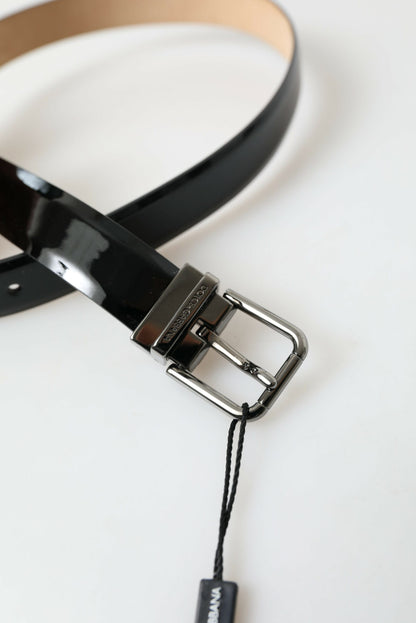 Dolce &amp;amp; Gabbana Svart Kalvskinnsbälte med Metallspänne för Herrar