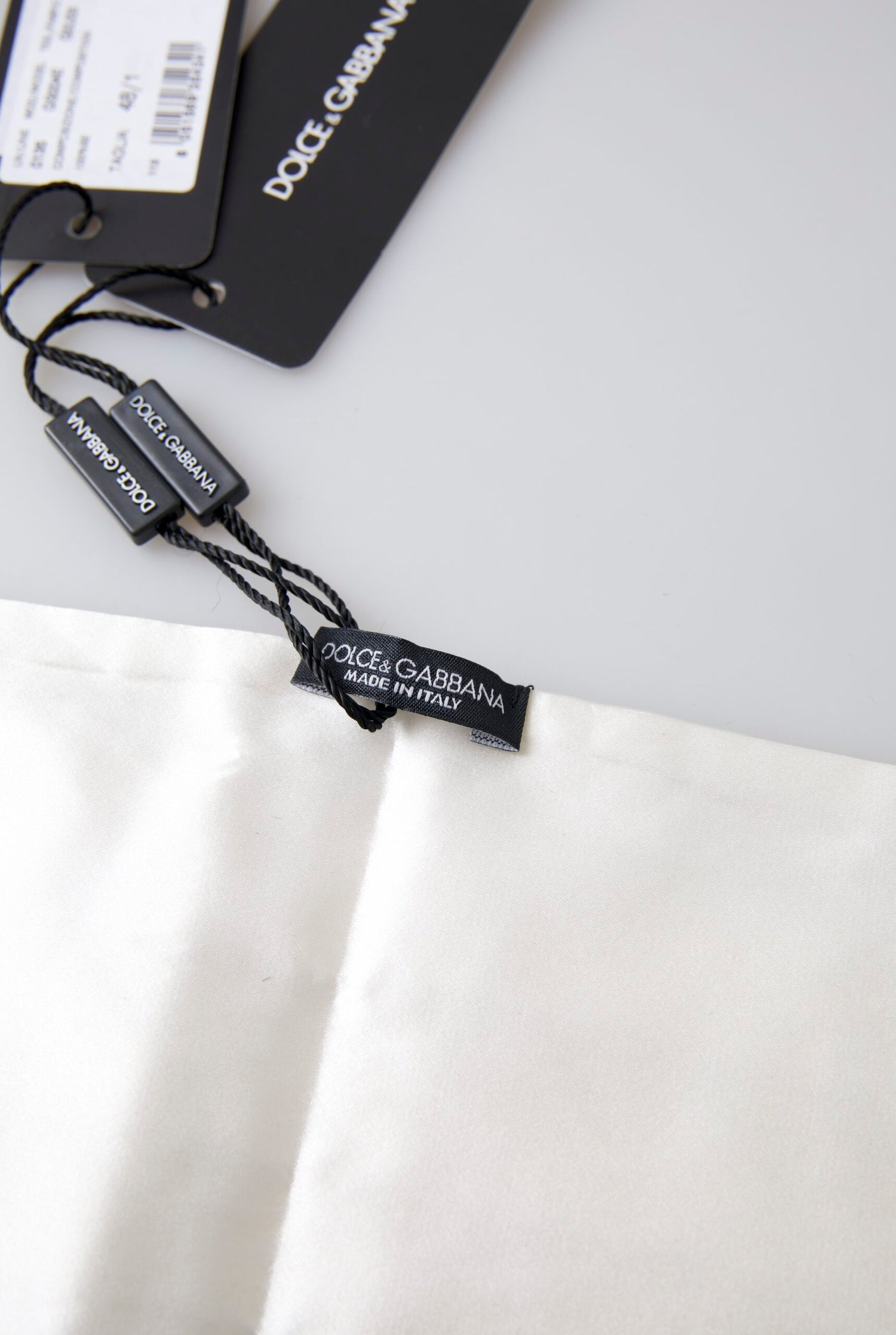 Dolce &amp;amp; Gabbana Vitt Herrbälte i Siden med Bred Midja