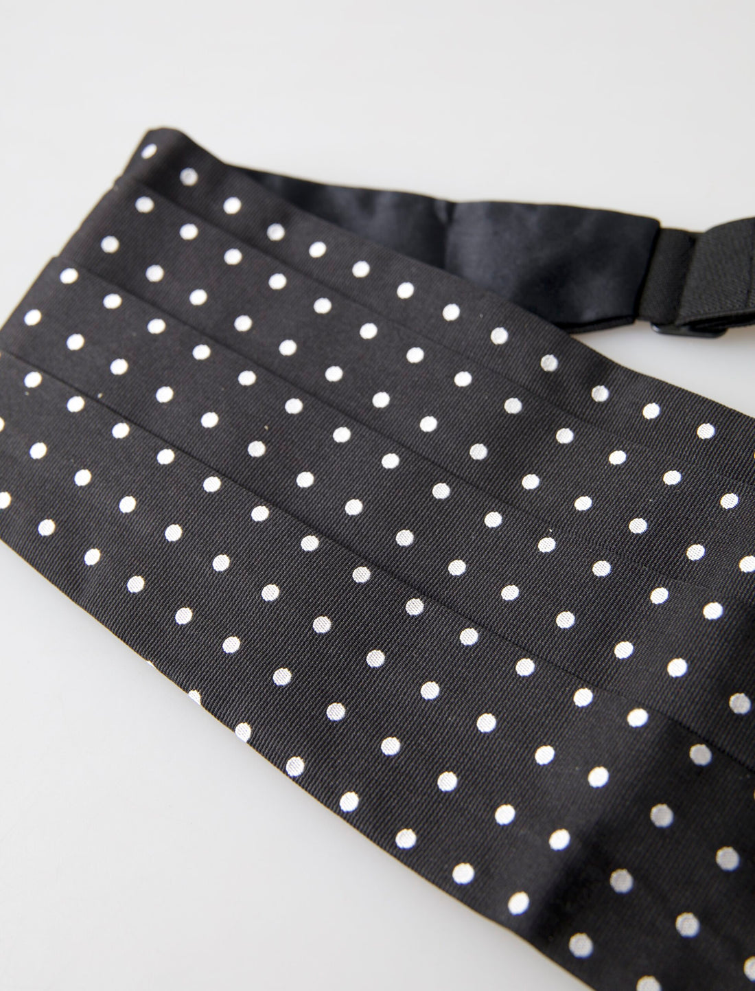 Dolce &amp;amp; Gabbana Svart Sidenpolka Midja Smokingbälte Gördel