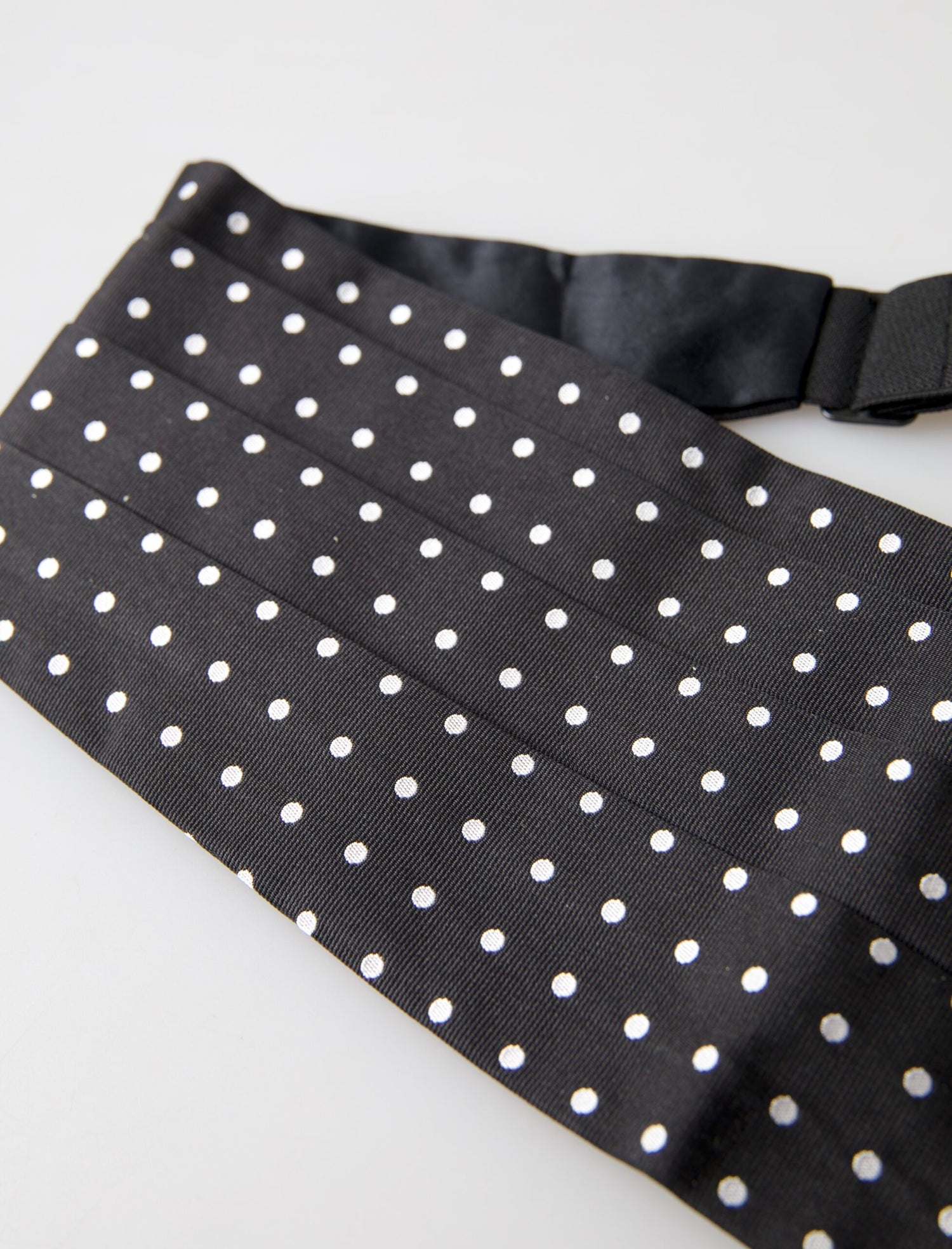 Dolce &amp;amp; Gabbana Svart Sidenpolka Midja Smokingbälte Gördel