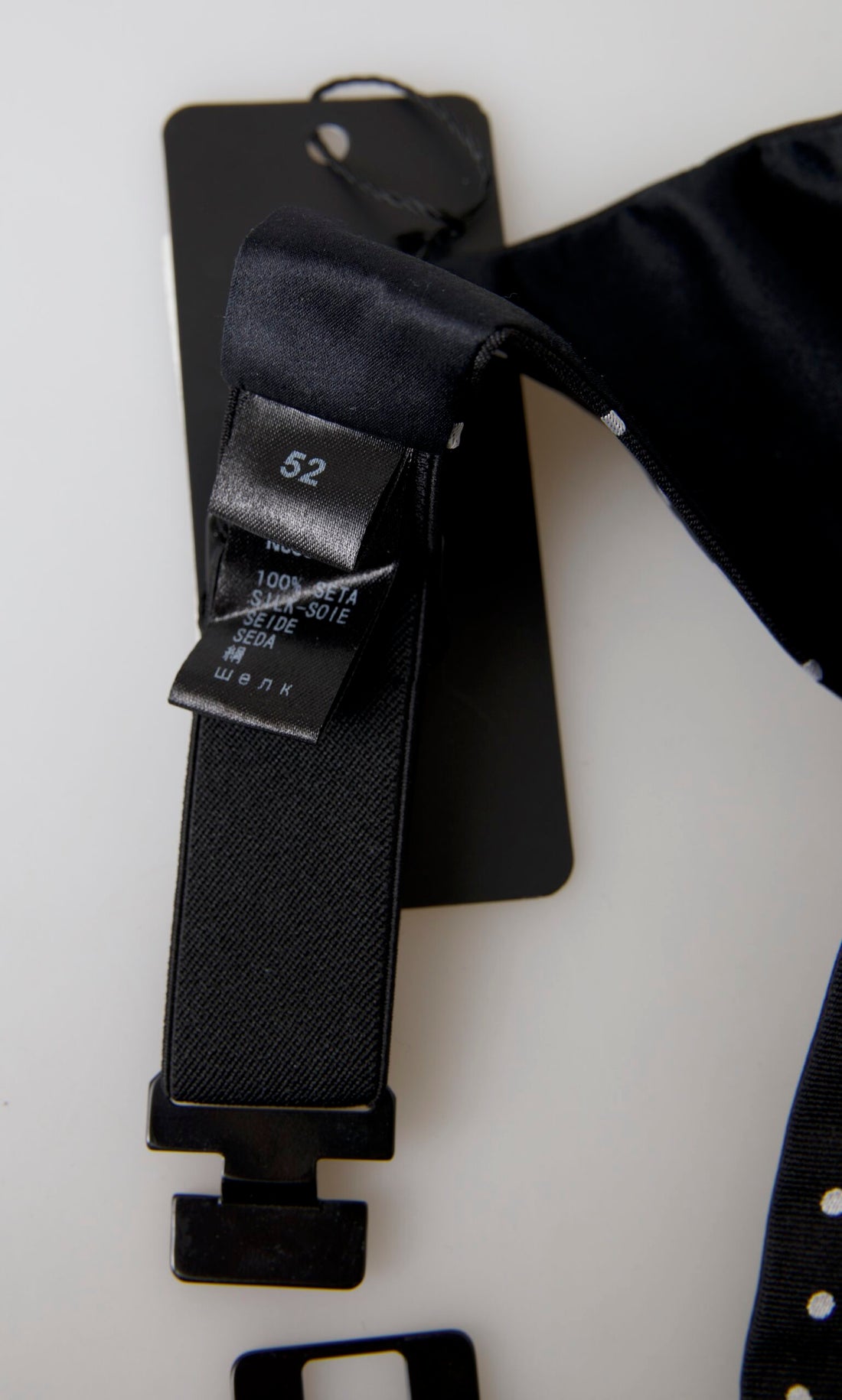 Dolce &amp;amp; Gabbana Svart Sidenpolka Midja Smokingbälte Gördel