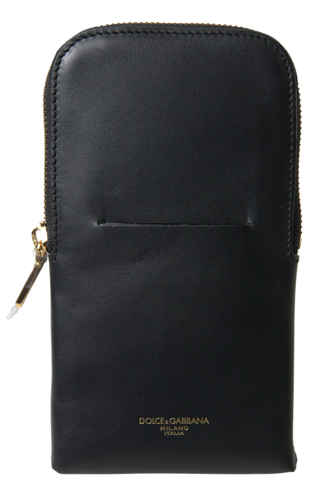Dolce &amp; Gabbana Black Leather Men Purse Double Belt Strap Bracelet Bag
