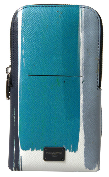 Dolce &amp; Gabbana Blue Leather Purse Crossbody Sling Phone Bag Unisex