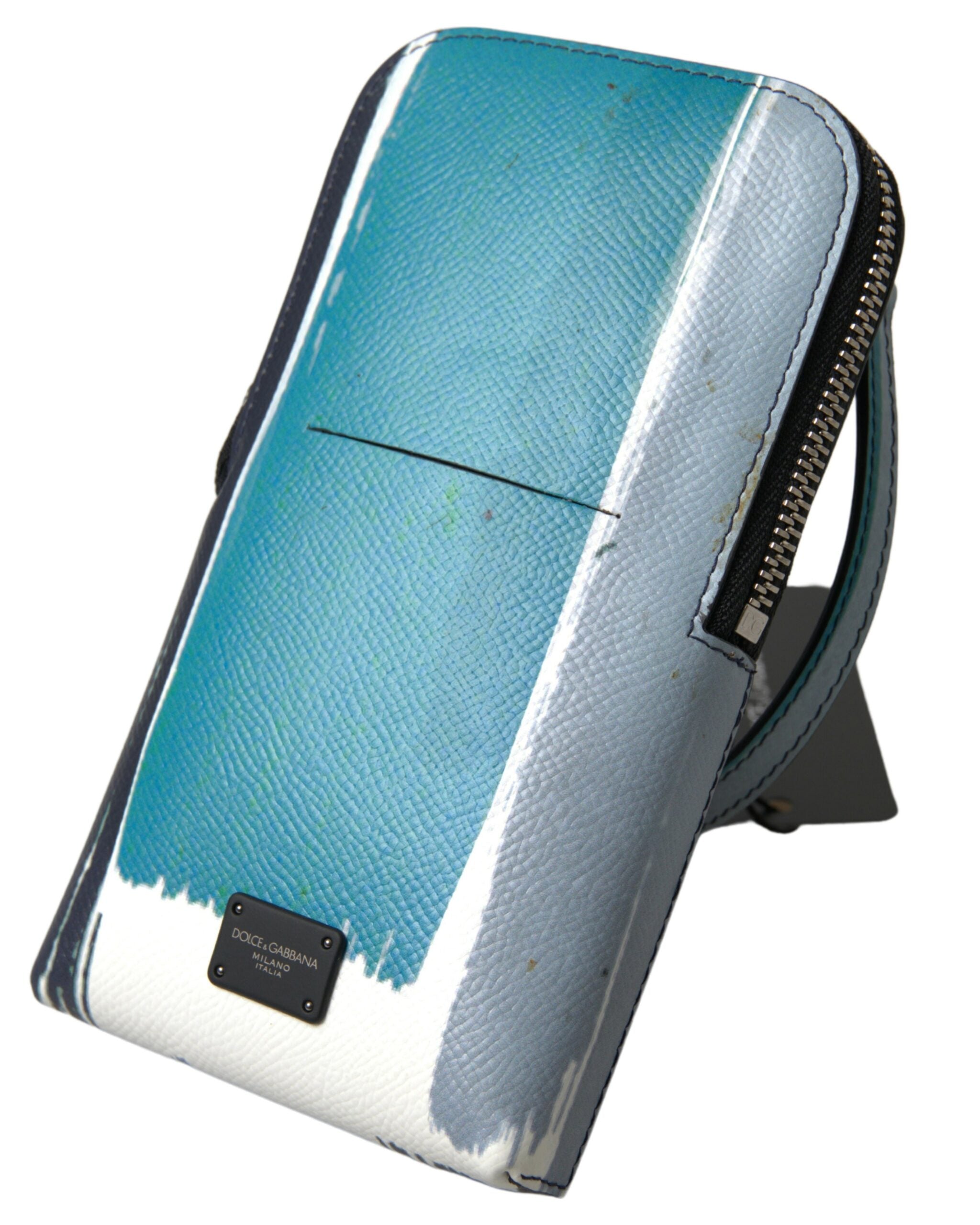 Dolce &amp; Gabbana Blue Leather Purse Crossbody Sling Phone Bag Unisex