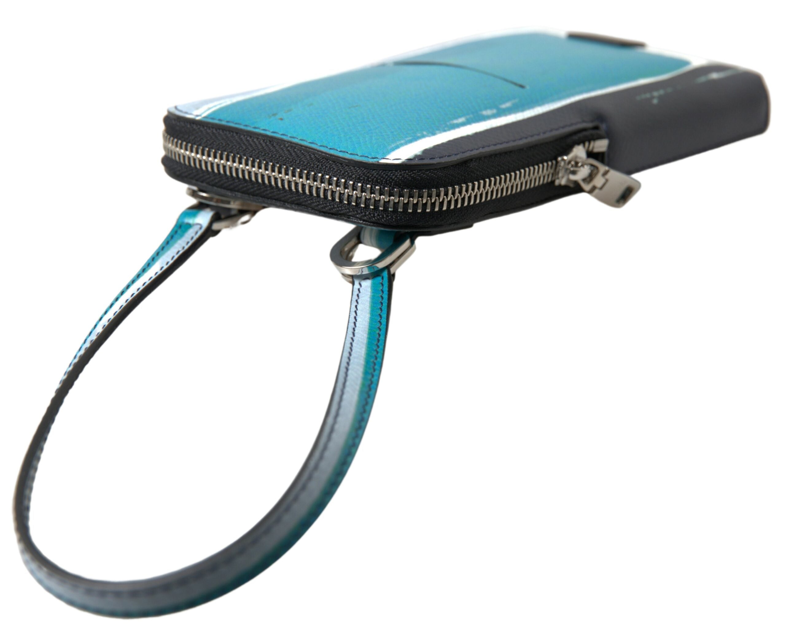 Dolce &amp; Gabbana Blue Leather Purse Crossbody Sling Phone Bag Unisex