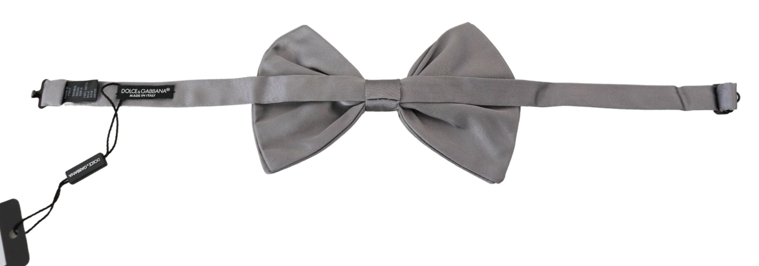 Dolce &amp;amp; Gabbana Fluga Herr Silvergrå Siden Justerbar Halsringning Papillon