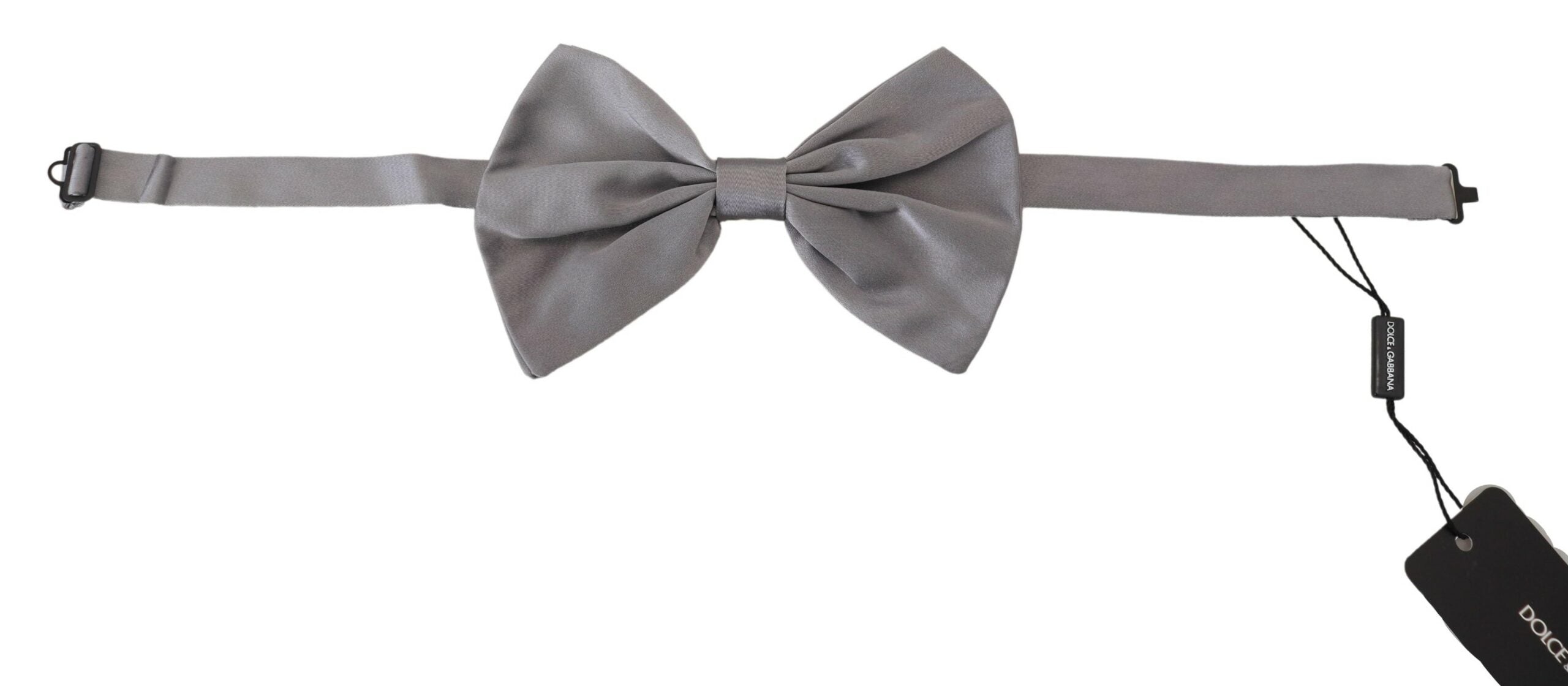 Dolce &amp;amp; Gabbana Fluga Herr Silvergrå Siden Justerbar Halsringning Papillon