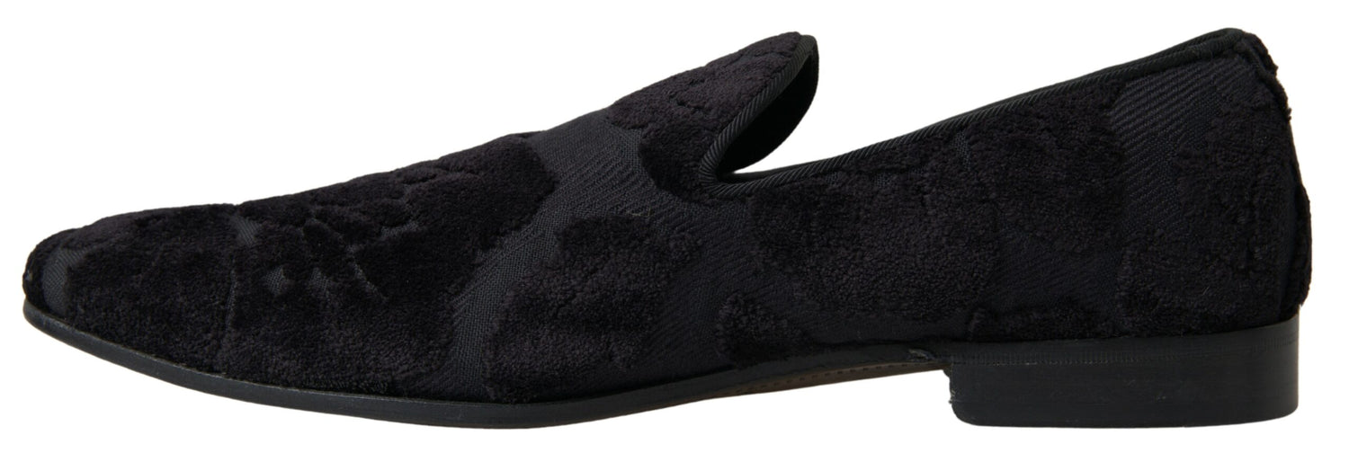Dolce &amp;amp; Gabbana svarta brokadloafers formella skor