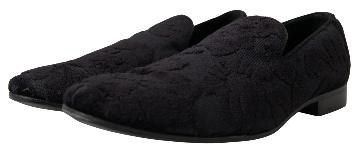 Dolce &amp;amp; Gabbana svarta brokadloafers formella skor