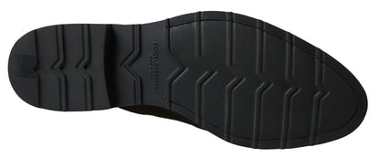 Dolce &amp; Gabbana Black White Leather Formal Shoes