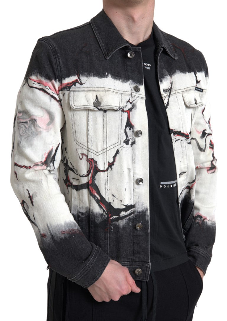 Dolce &amp; Gabbana Multicolor Cotton Collared Denim Jacket