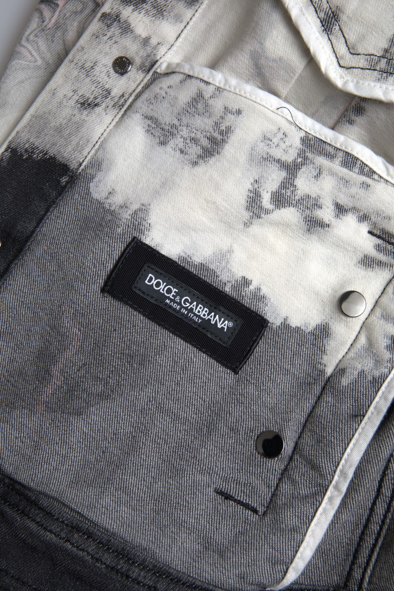 Dolce &amp;amp; Gabbana Flerfärgad Bomullskragejeansjacka