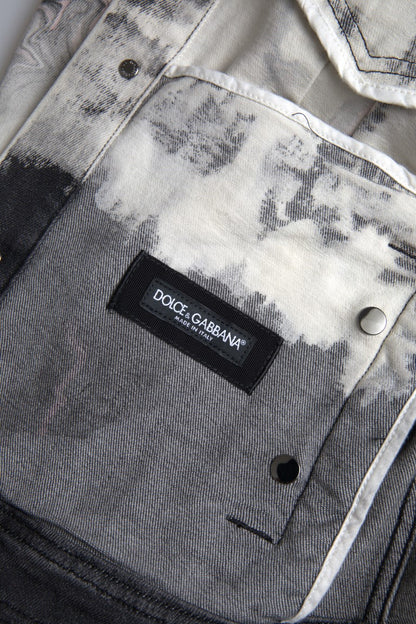 Dolce &amp;amp; Gabbana Flerfärgad Bomullskragejeansjacka