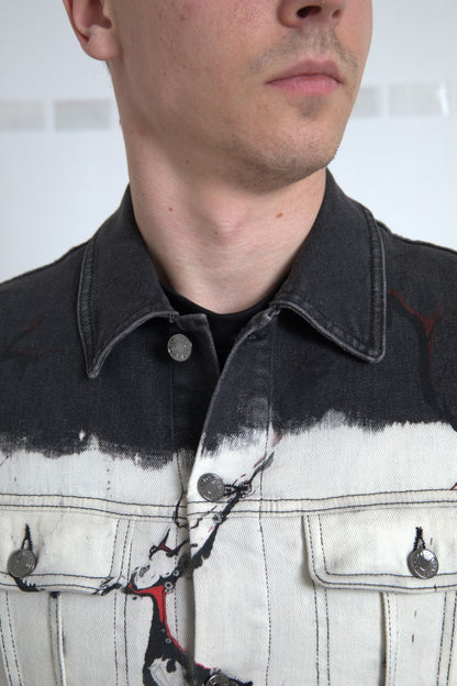 Dolce &amp;amp; Gabbana Flerfärgad Bomullskragejeansjacka
