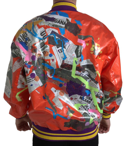 Dolce &amp; Gabbana Orange Polyester Button Blouson Jacket