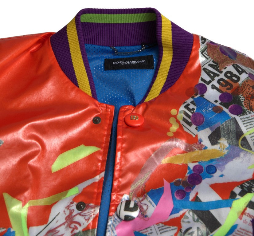 Dolce &amp; Gabbana Orange Polyester Button Blouson Jacket