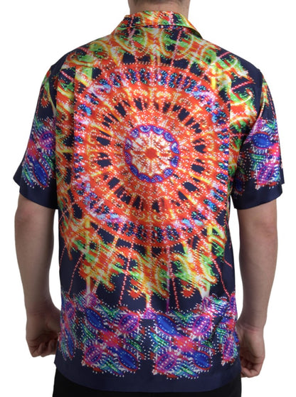 Dolce &amp;amp; Gabbana multicolor armaturtryck herrskjorta siden