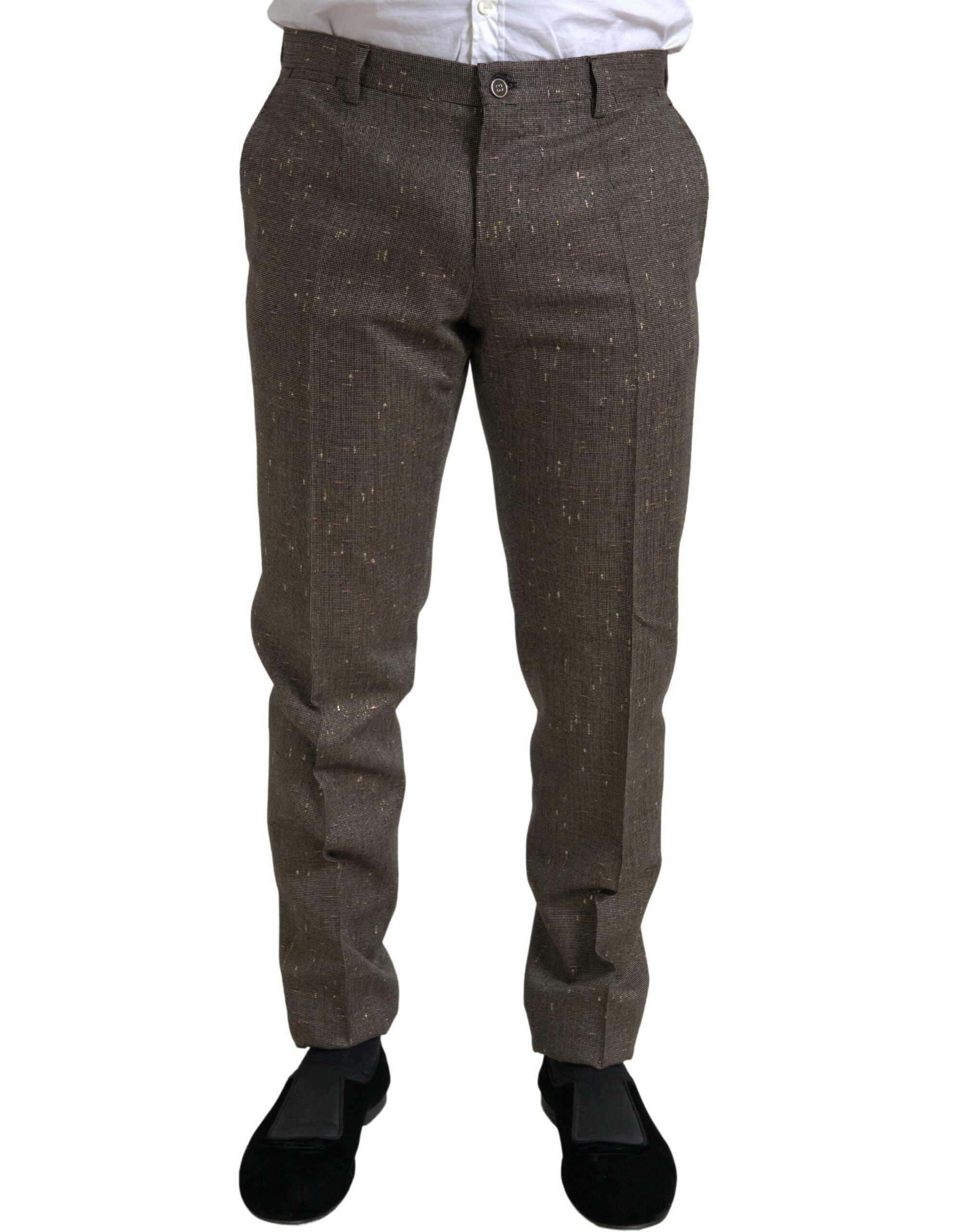 Dolce &amp;amp; Gabbana Brun Ullklänning Skinny Herrbyxor