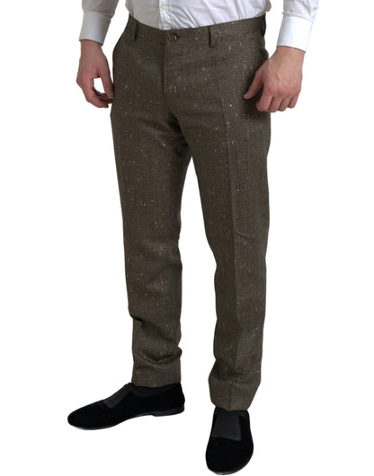 Dolce &amp;amp; Gabbana Brun Ullklänning Skinny Herrbyxor