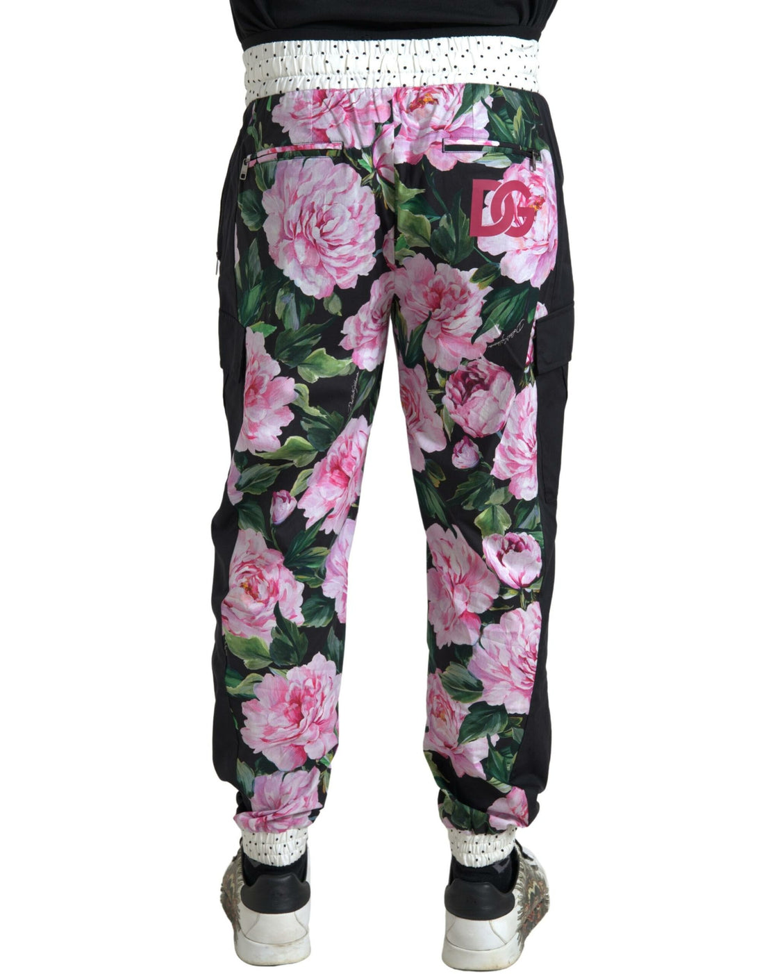 Dolce &amp;amp; Gabbana Flerfärgade Peony Joggers Bomull Herrbyxor