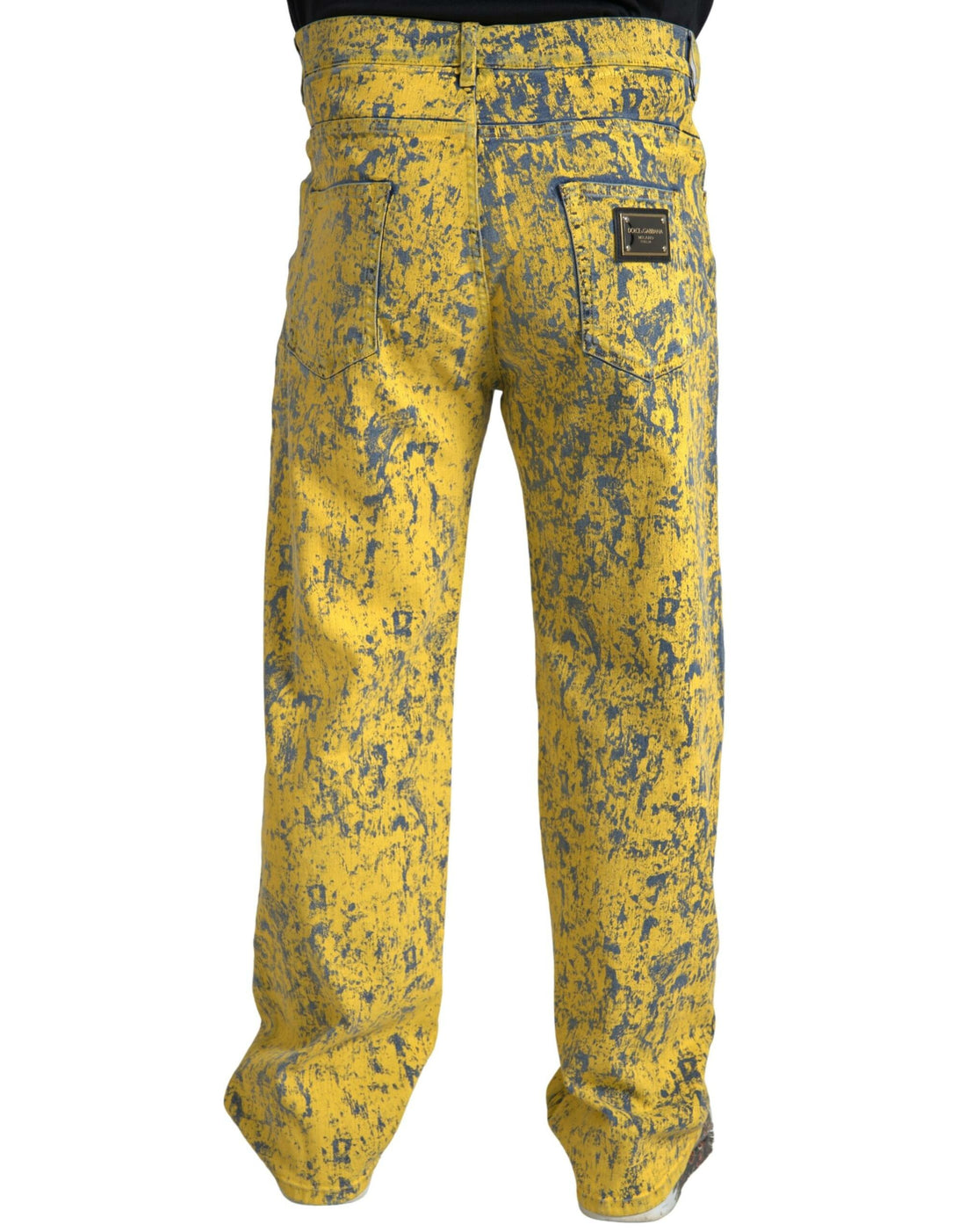Dolce &amp;amp; Gabbana Gula Bomulls Tie Dye Raka Jeans