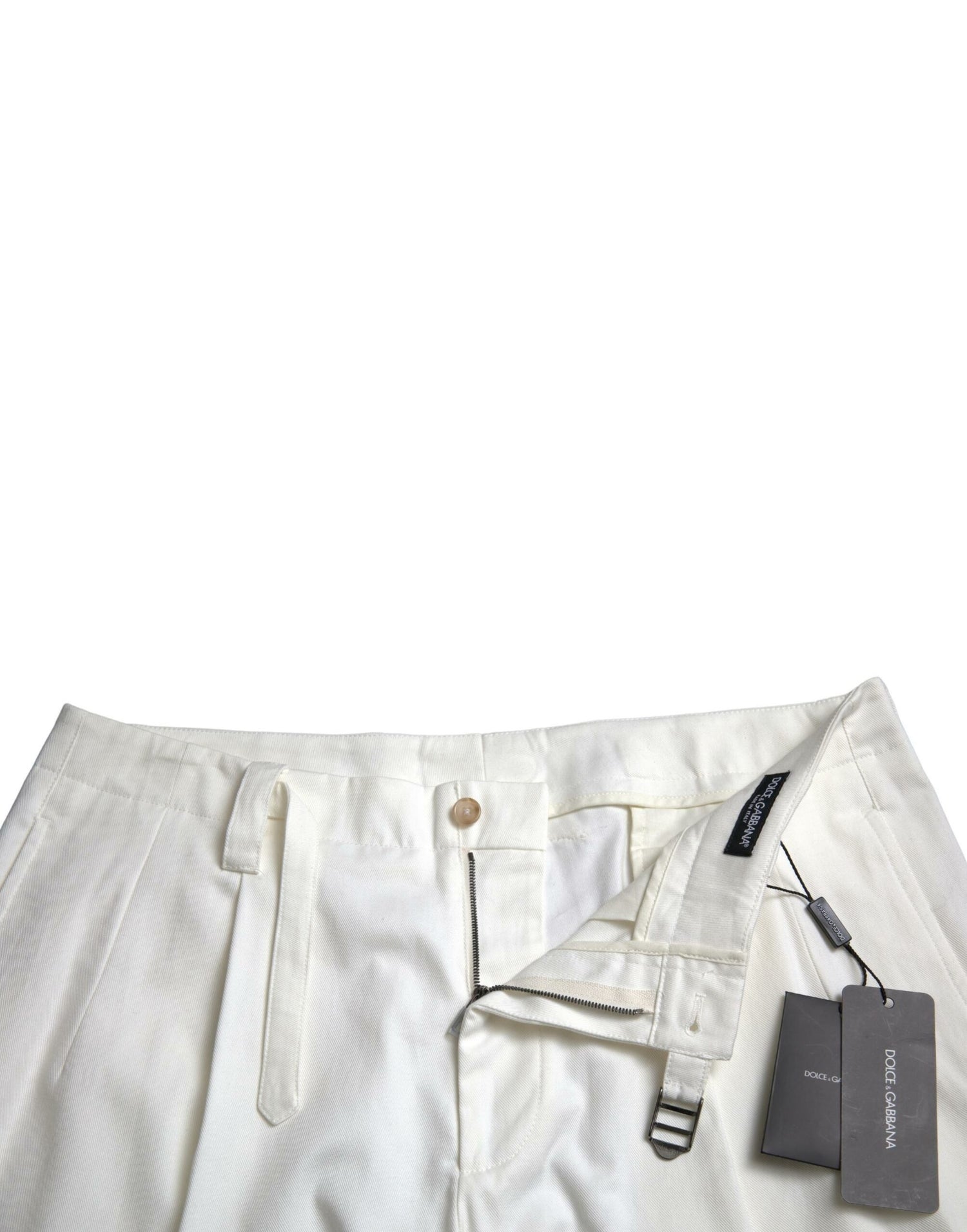 Dolce &amp; Gabbana White Cotton Stretch Men Bermuda Denim Shorts