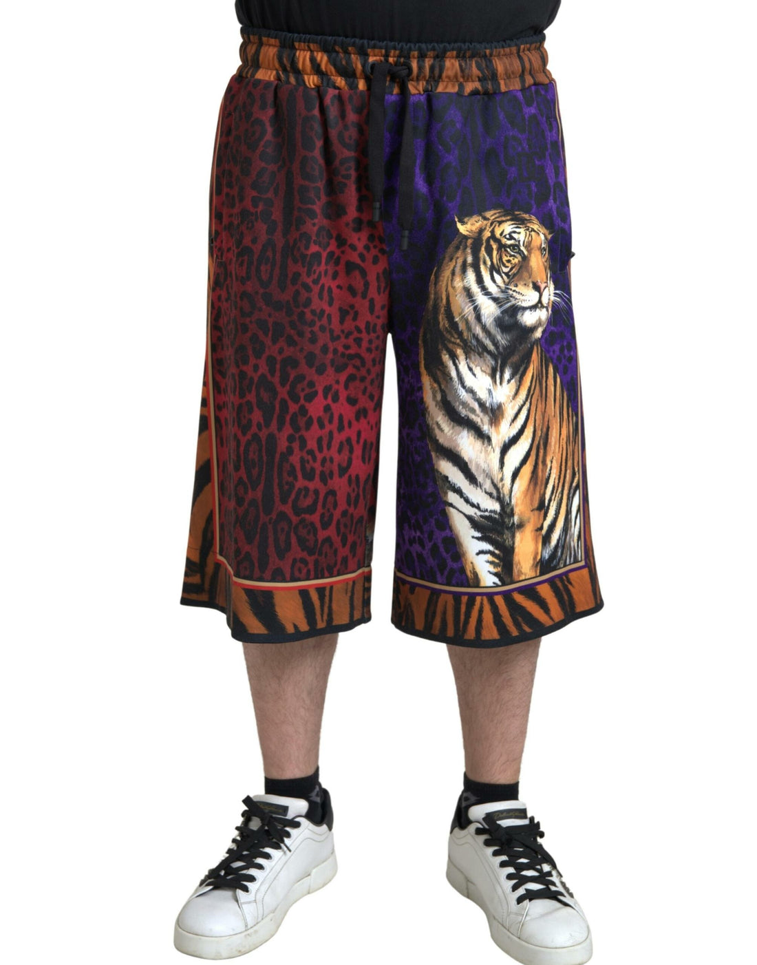 Dolce &amp;amp; Gabbana Flerfärgade Tigermönstrade Bermudashorts för Herr