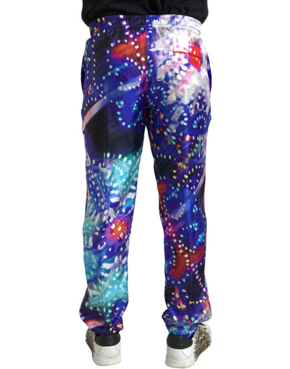 Dolce &amp; Gabbana Multicolor Printed Silk Men Trouser Pants