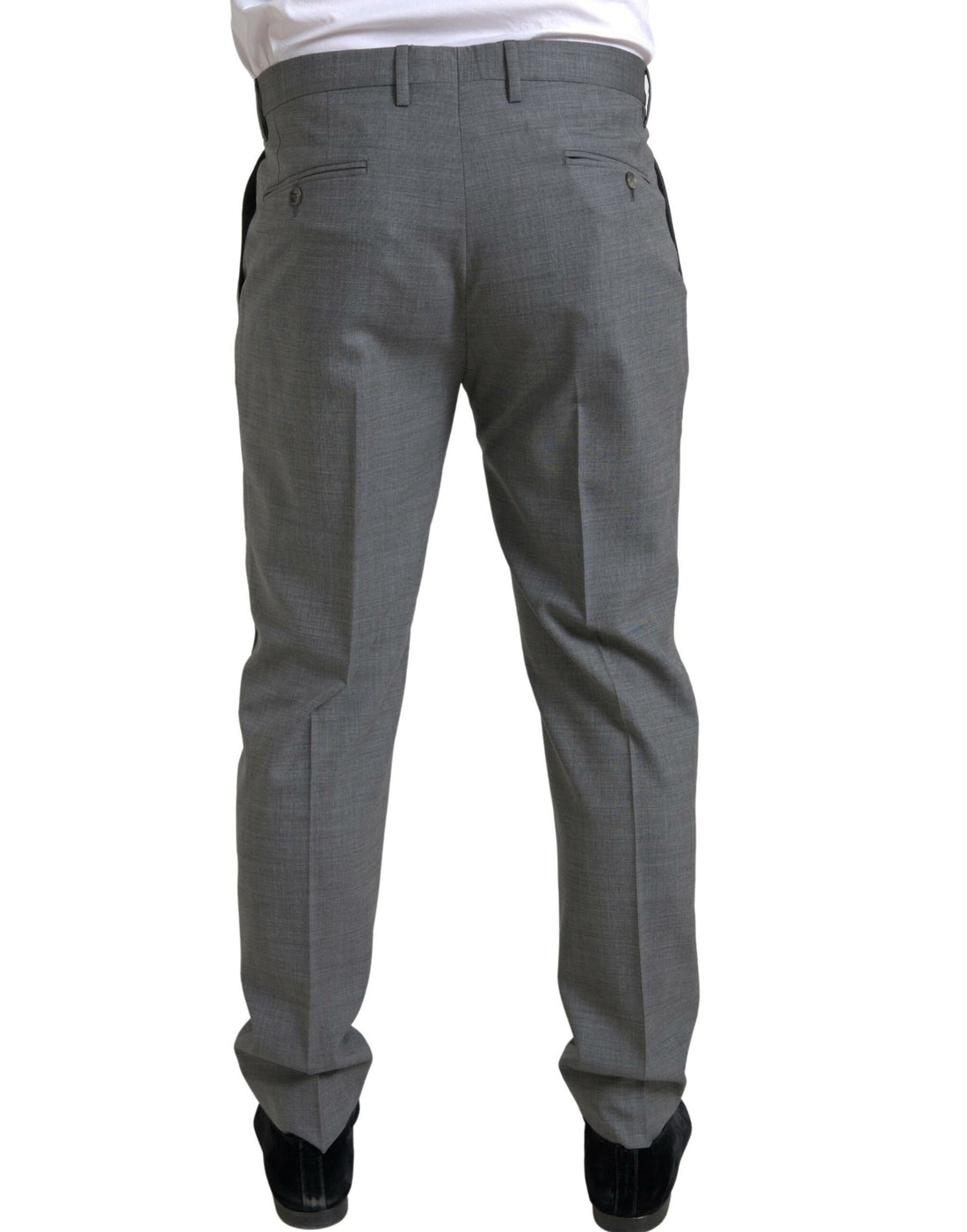 Dolce &amp;amp; Gabbana Grå Ull Chino Skinny Herrbyxor