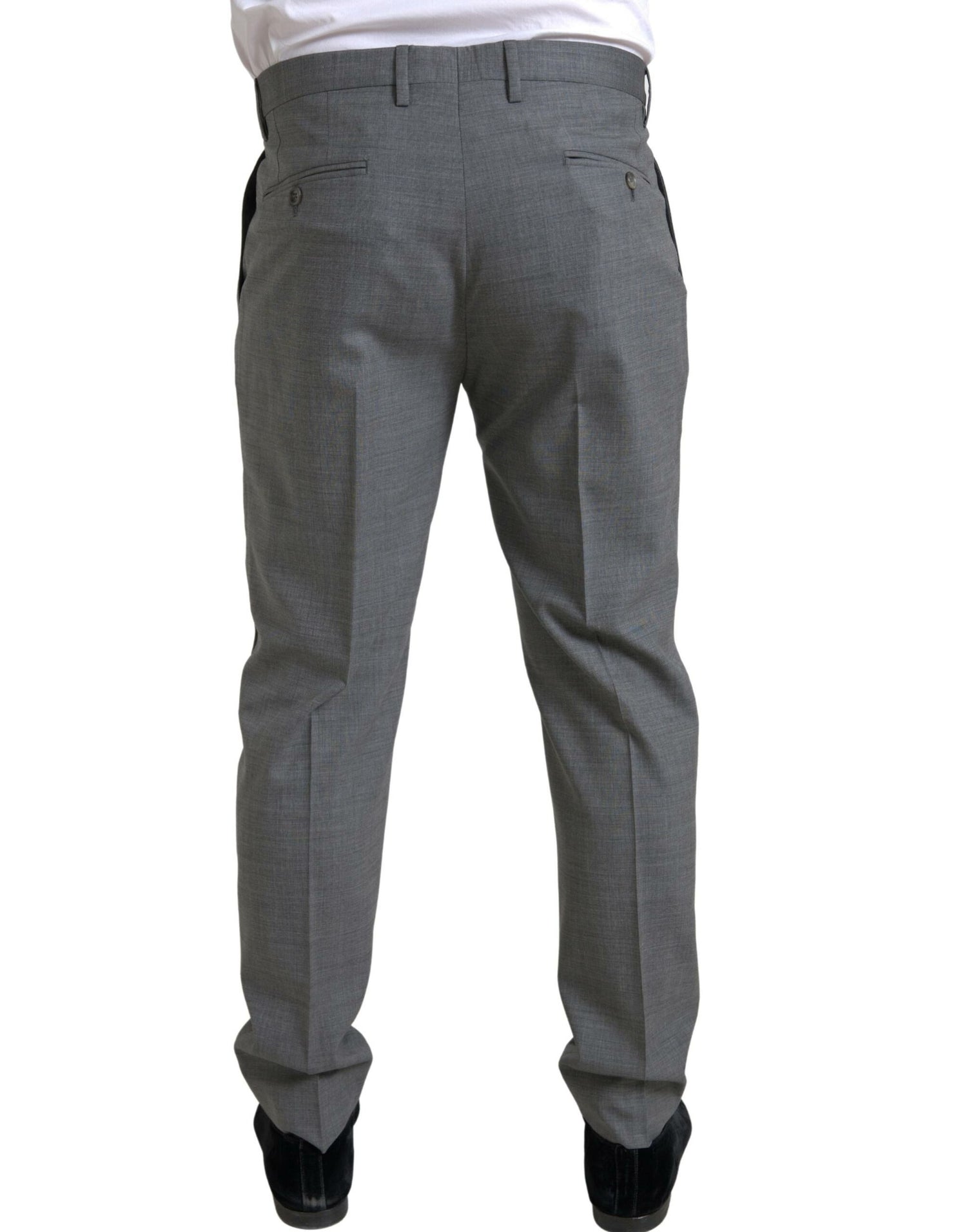 Dolce &amp; Gabbana Gray Wool Chino Skinny Men Dress Trouser Pants