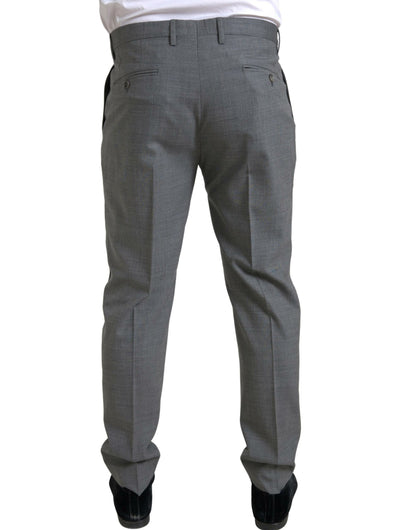 Dolce &amp; Gabbana Gray Wool Chino Skinny Men Dress Trouser Pants