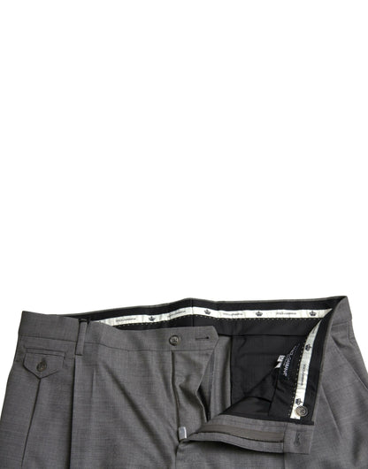 Dolce &amp; Gabbana Gray Wool Chino Skinny Men Dress Trouser Pants